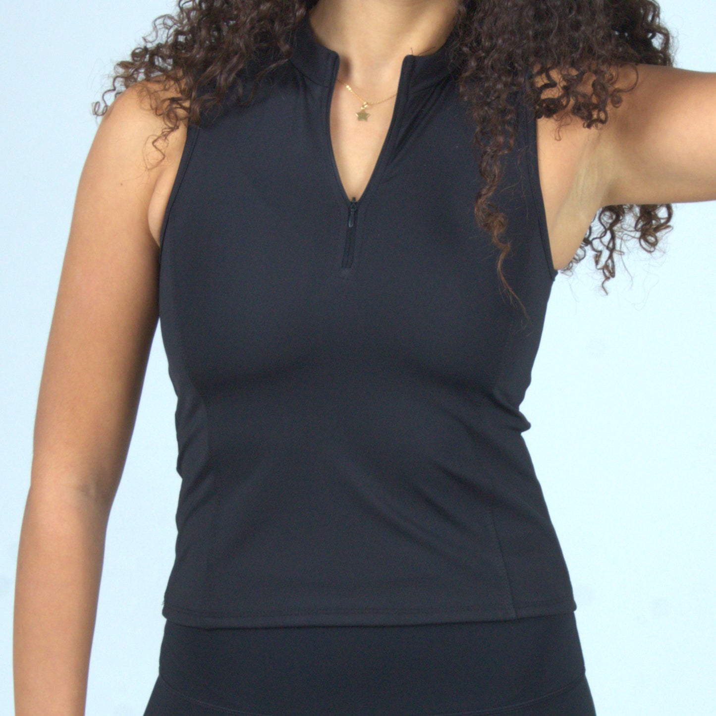 Half Zipper top - Sleeveless (Black)