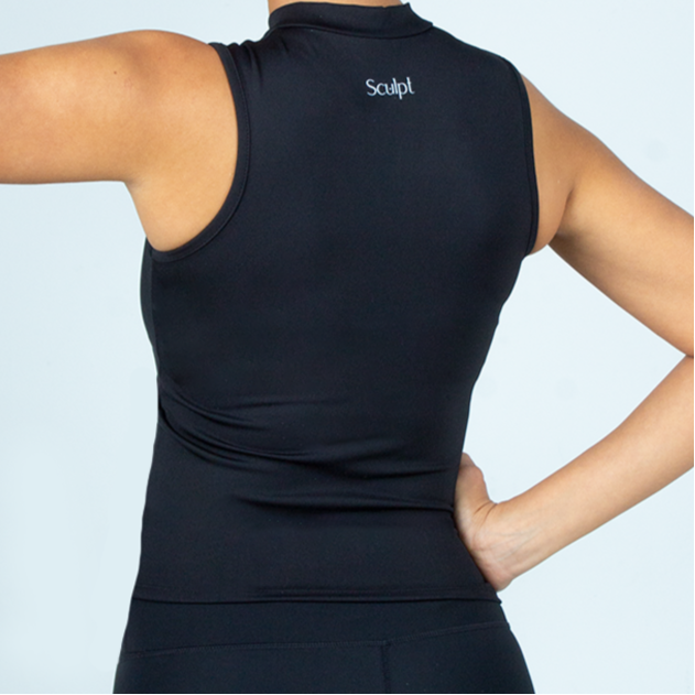 Half Zipper top - Sleeveless (Black)