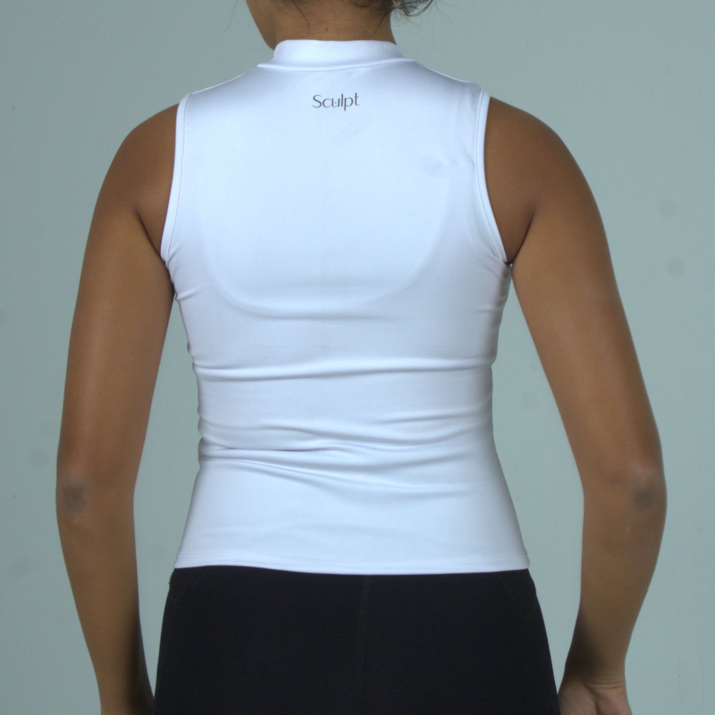 Half Zipper top - Sleeveless (White)