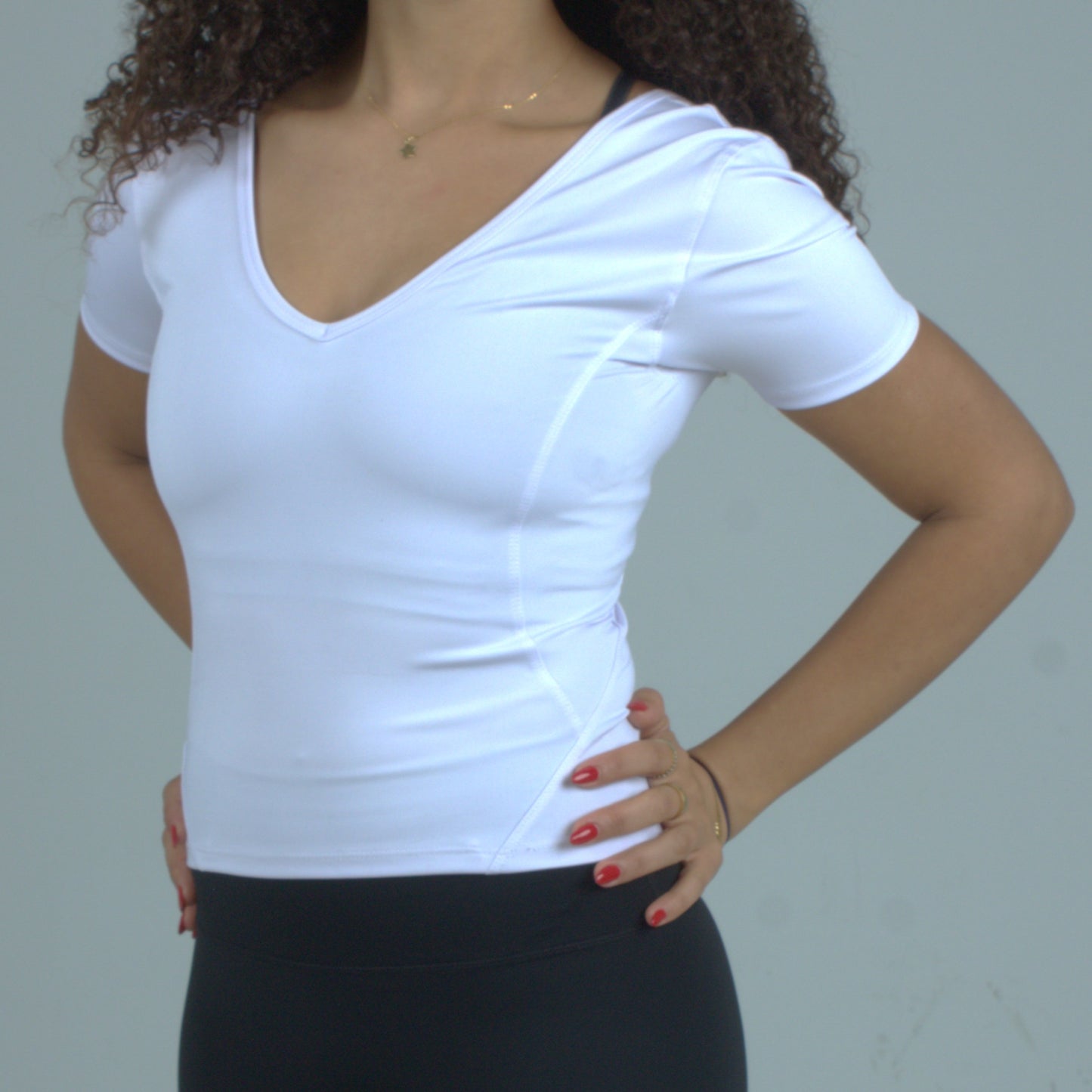 Half sleeve compression Top (White)