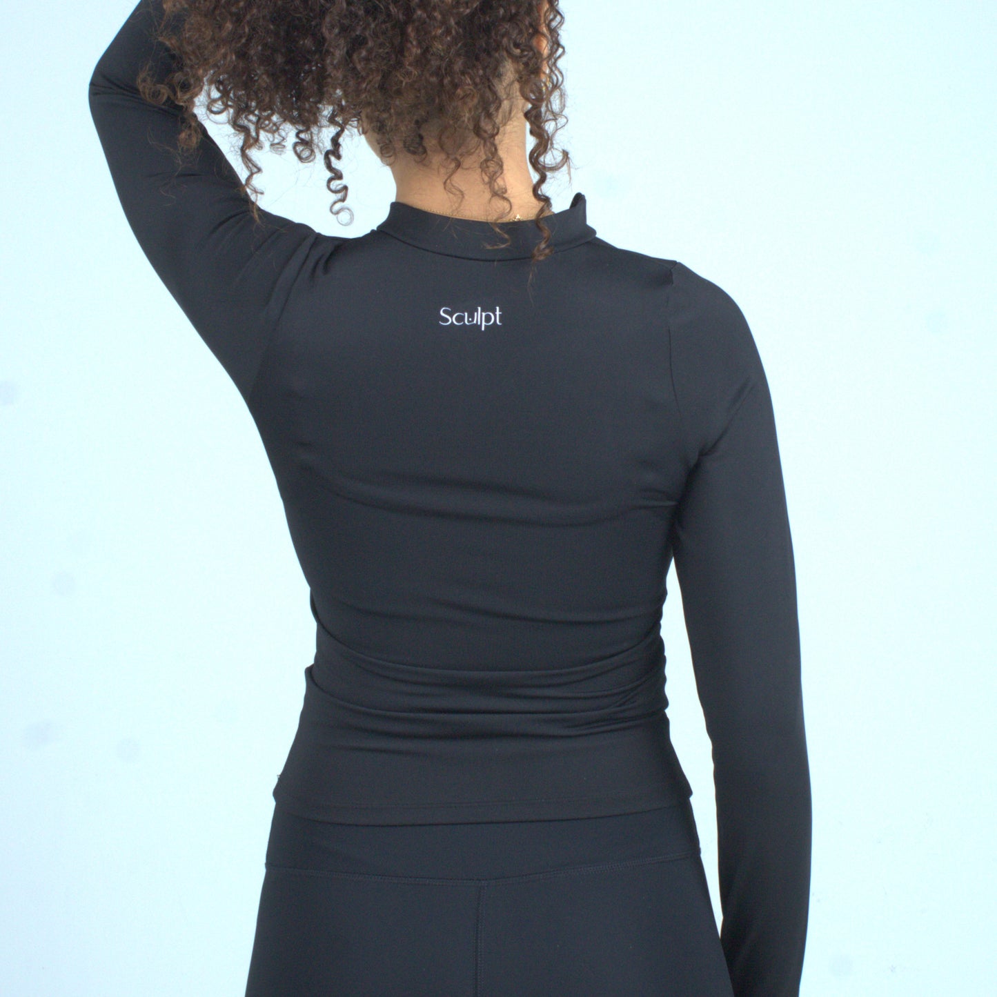 Half Zipper top - Full Sleeve (Black)