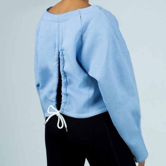 Back Knot Sweatshirt (Blue)