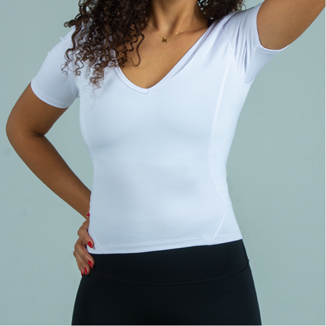 Half sleeve compression Top (White)