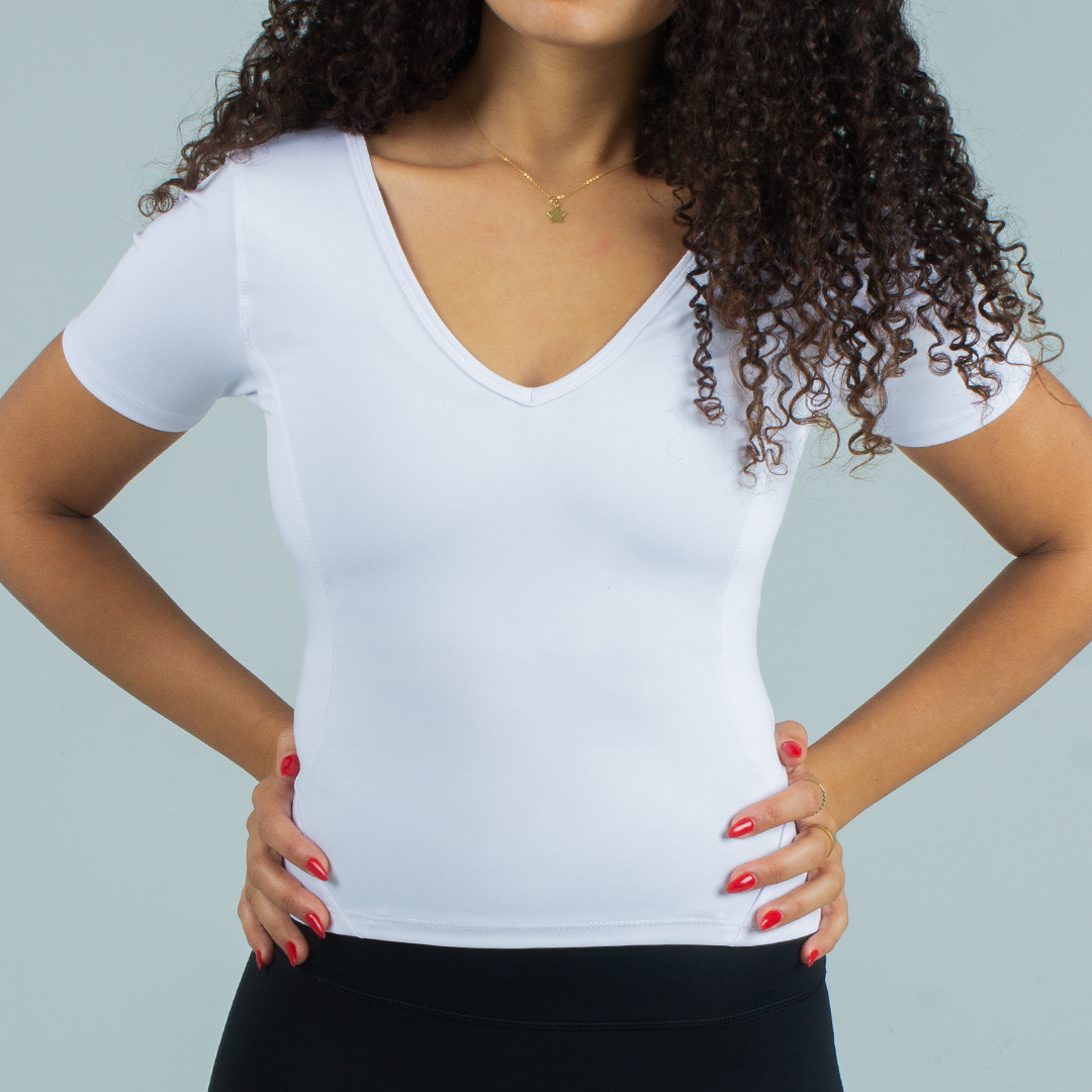 Half sleeve compression Top (White)