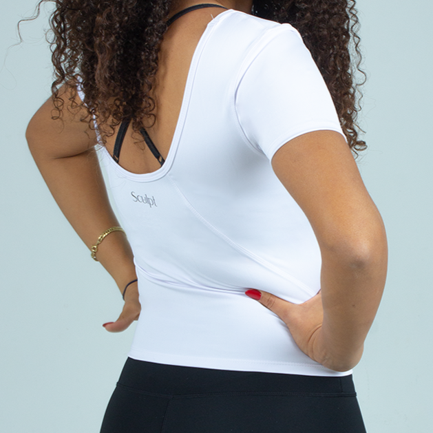 Half sleeve compression Top (White)