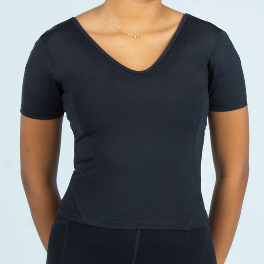 Half sleeve compression top (Black)